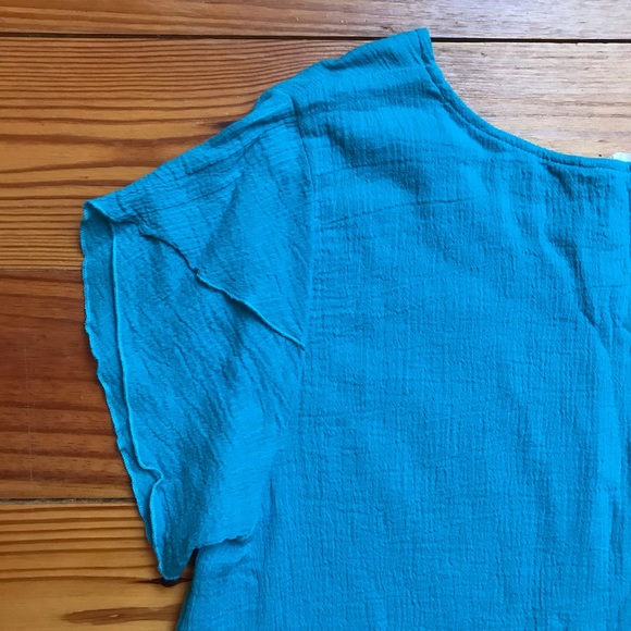 Soft Surroundings Teal Cotton Gauze Top, EUC, PS - Picture 12 of 13